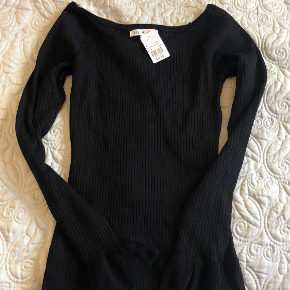 Black Bell Sleeve Sweater